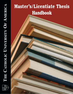 Master`s/Licentiate Thesis Handbook