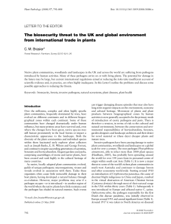 The biosecurity threat to the UK and global environment from