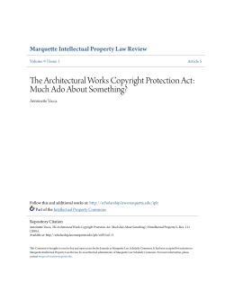 The Architectural Works Copyright Protection Act