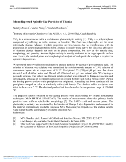 Monodispersed Spindle-like Particles of Titania