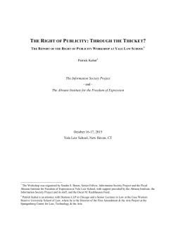 Right of Publicity Workshop Report