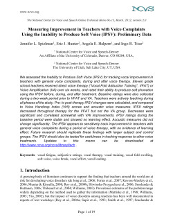 Measuring Improvement in Teachers with Voice Complaints Using