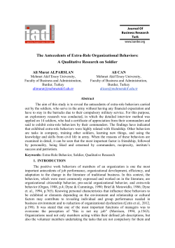 The Antecedents of Extra-Role Organizational Behaviors