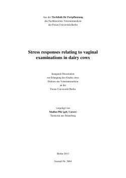 Stress responses relating to vaginal examinations in dairy cows