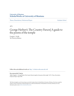 George Herbert`s The Country Parson