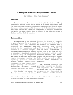 A Study on Women Entrepreneurial Skills