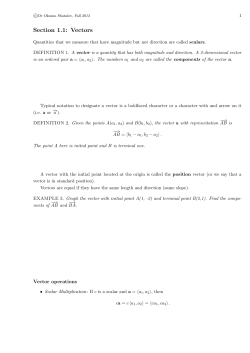 Section 1.1: Vectors