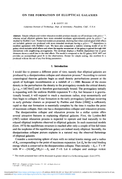 ON THE FORMATION OF ELLIPTICAL GALAXIES 1. Introduction I