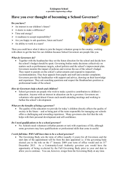 Thinking of becoming a school governor?