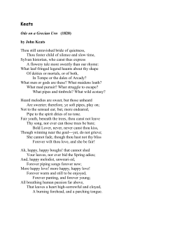 Ode on a Grecian Urn (1820) by John Keats Thou still unravished