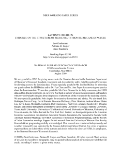 Katrina`s Children: Evidence on the Structure of Peer Effects from