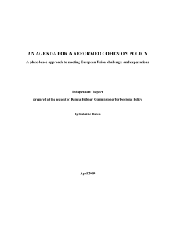 an agenda for a reformed cohesion policy