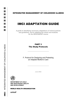 IMCI ADAPTATION GUIDE - World Health Organization