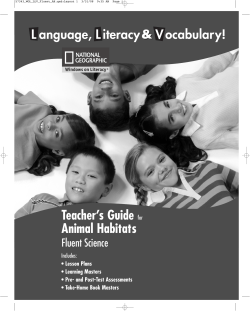 Teacher`s Guide for Animal Habitats