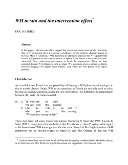 French wh in situ and the intervention effect