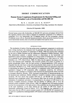 SHORT COMMUNICATION Human Serum Complement