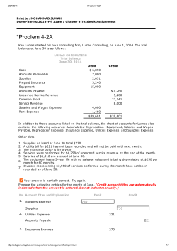 Problem 4-2A - Homework Market