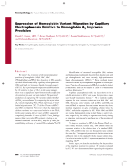Expression of Hemoglobin Variant Migration by Capillary