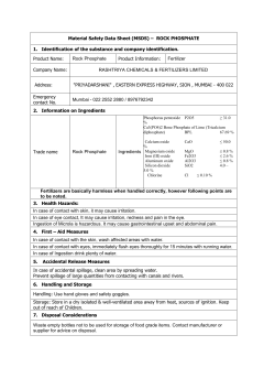 MSDS for Rock Phosphate - Rashtriya Chemicals and Fertilizers