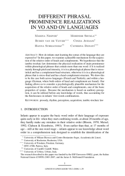 different phrasal prominence realizations in vo and ov languages