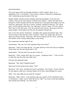 Josie Remembers The scene opens with townspeople