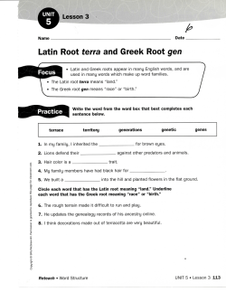 Latin Root terra and Greek Root gen