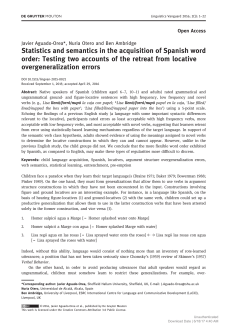 Statistics and semantics in the acquisition of Spanish word order