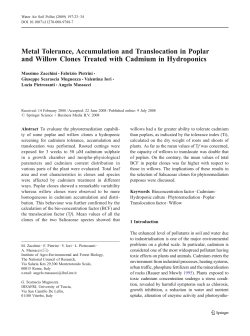 20.Metal Tolerance, Accumulation and Translocation in Poplar and