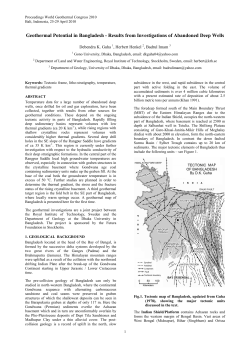 Geothermal Potential in Bangladesh &ndash; Results from Investigation of