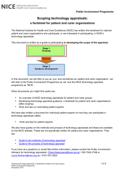 Scoping technology appraisals