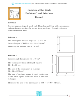 Problem of the Week Problem C and Solutions Framed