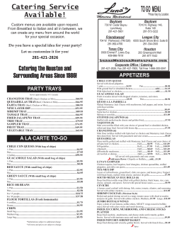 TO GO MENU - Luna`s Mexican Restaurant
