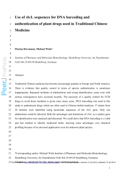 Use of [i]rbc[i]L sequences for DNA barcoding and