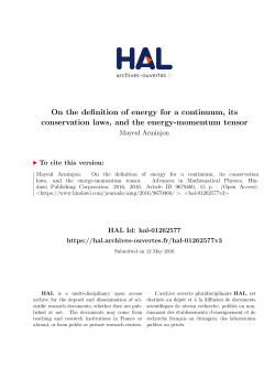 On the definition of energy for a continuum, its conservation