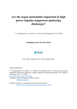Are the argon metastables important in high power