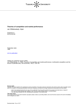 Tilburg University Theories of competition and market performance