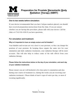 Preparation for Prostate Stereotactic Body Radiation Therapy (SBRT)