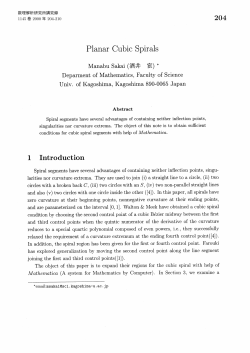 Planar Cubic Spirals - Research Institute for Mathematical Sciences