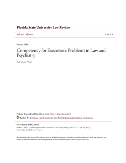 Competency for Execution: Problems in Law and Psychiatry