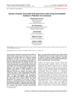 Genetic diversity associated with agronomic traits using