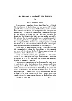 An Attempt to re-classify the Rotifers.