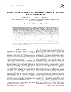 Seasonal Variation in Respiratory and Photosynthetic Parameters in