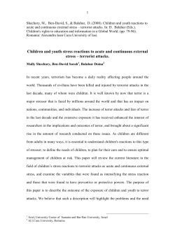 Children and youth stress reactions to acute and continuous