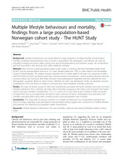 Multiple lifestyle behaviours and mortality, findings from a large