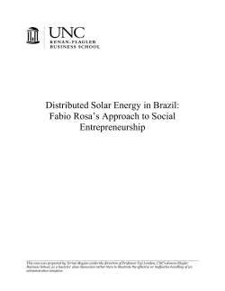 Distributed Solar Energy in Brazil: Fabio Rosa`s Approach