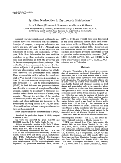 Pyridine Nucleotides in Erythrocyte Metabolism