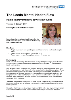 The Leeds Mental Health Flow - Leeds and York Partnership NHS