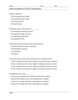 Fiscal Policy and Regulation
