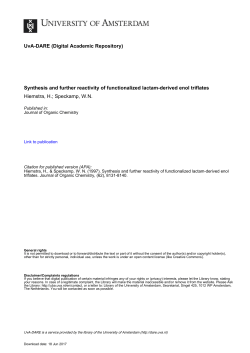 Synthesis and further reactivity of functionalized lactam - UvA-DARE