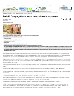 Beth El Congregation opens a new children`s play center | The